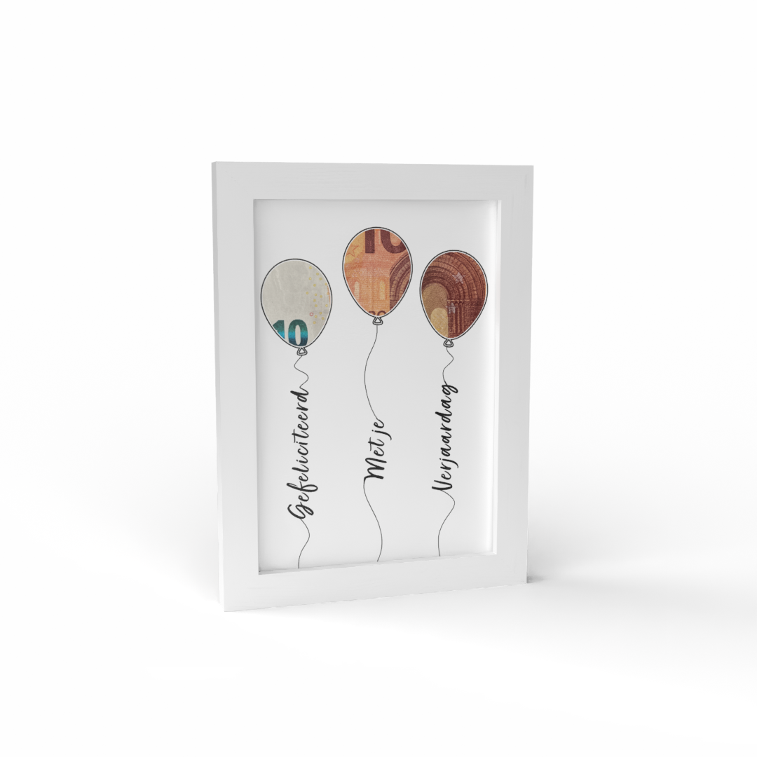 Fotolijst Geldcadeau - Gefeliciteerd & Ballonnen