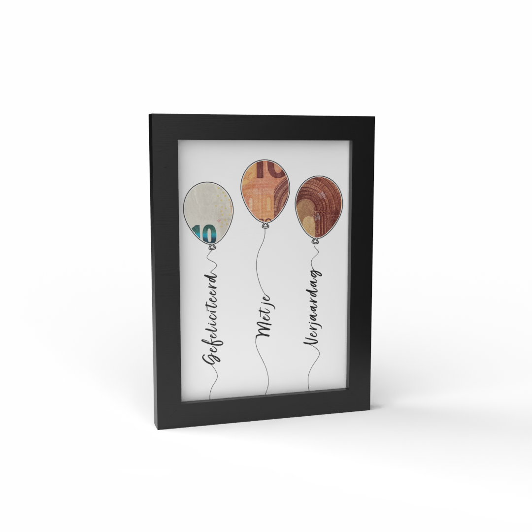 Fotolijst Geldcadeau - Gefeliciteerd & Ballonnen
